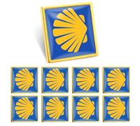 6/12/50/100pcs pilgrim shell lapel pins Scallop Shell Jacobean Cross Santiago Camino Badge, Alloy, electroplating, no gemstone
