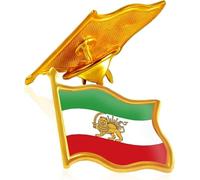 6/12/50/Pcs Iran Persia Flag Lapel pins Bulk Metal Persian Iranian Lion Sun and Crown pin Souvenir Series Gifts (A-6pcs)