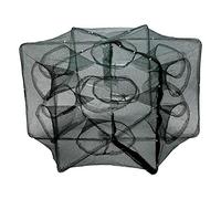 6/12 Holes Automatic Folding Fish Trap, Fish Shrimp Minnow Crayfish Crab Baits Cast Mesh Trap, Portable Bait Cage Traps Magic Fishing Net(12 Holes)