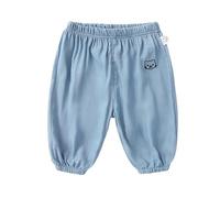 6-12 Months Baby Soft Jeans Toddler Little Kid Girls Elastic Waist Embroidery Jeans Casual Denim Pants Joggers Soft Relax Fit Ankle Length Trousers 001_Light Blue