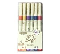 6/12 Pack Flexible Art Pen with Smooth Inks Flows Suitable for Detailed Sketching Night Colors Texture Ergonomic Grip Drawing Pen