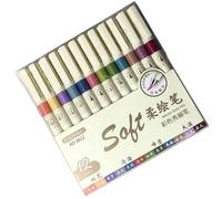 6/12 Pack Flexible Art Pen with Smooth Inks Flows Suitable for Detailed Sketching Night Colors Texture Ergonomic Grip Drawing Pen