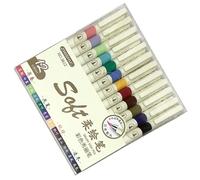 6/12 Pack Flexible Art Pen with Smooth Inks Flows Suitable for Detailed Sketching Night Colors Texture Ergonomic Grip Drawing Pen