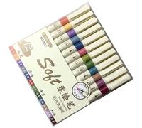 6/12 Pack Flexible Art Pen with Smooth Inks Flows Suitable for Detailed Sketching Night Colors Texture Flexible Art Markers
