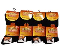 6 & 12 Pack Men’s Thermal Socks Winter Warm Thick Fleece Lined Insulated Non Elastic Work Socks | Soft Heat Holder Style Cold Weather Socks UK Size 6-11 (12, Black)