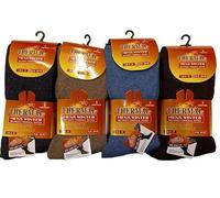 6 & 12 Pack Men’s Thermal Socks Winter Warm Thick Fleece Lined Insulated Non Elastic Work Socks | Soft Heat Holder Style Cold Weather Socks UK Size 6-11 (12, Assorted)