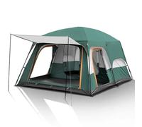 6/12 Person Camping Tent with Porch, Large Family Cabin Tents with 2 Rooms, Double Layer Outdoor Camping Instant Tent with Rainfly for Party, Hunting, Hiking