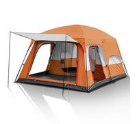 6/12 Person Camping Tent with Porch, Large Family Cabin Tents with 2 Rooms, Double Layer Outdoor Camping Instant Tent with Rainfly for Party, Hunting, Hiking