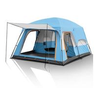 6/12 Person Camping Tent with Porch, Large Family Cabin Tents with 2 Rooms, Double Layer Outdoor Camping Instant Tent with Rainfly for Party, Hunting, Hiking