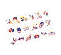6/12 Sheets Patriotic Face Sticker Washable Water Transfer Decorative Sticker for Adult Kid Face Makeup National Holiday Water Transfer Permanent Art