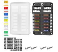 6 12 Way Volt Blade Fuse Block With LED Indicator Circuit Box 12V ATO/ATC 1Pcs(12 Way)