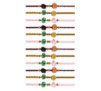 6/12 x Rakhi Threads Rakhi Bracelets Raksha Bandhan Plain Rakhi Maroon Yellow Pink Rakhi Dora Wrist Band Friendship Bracelet Raksha Bandhan Gift (Set of 12)