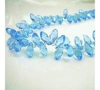 6 * 12mm 98pcs Teardrop Crystal Beads Colorful Glass Beads for Jewelry Beading Supplies Handmade Crafts DIY Beading, Bracelets, Necklaces, Earrings Jewelry (Light Blue)