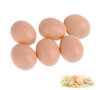 6/12PCS Fake Chicken Eggs for Crafts Arts Imitation Dummy Eggs, Artificial Poultry Hens Eggs Nest Eggs Helps Encourage Laying or Prevent Eating Eggs or Home Decorations (6PCS)