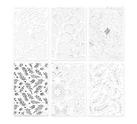 6 / 12Pcs Geometric Floral Templates 12x8in PET Drawing Stencils for Painting Journal Memory Book Embellishments Geometric Stencil