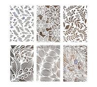 6 / 12Pcs Geometric Floral Templates 12x8in PET Drawing Stencils for Painting Journal Memory Book Embellishments Art Journaling Stencil