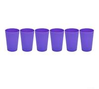 6/12PCS Reusable Plastic Cups for Drinking Water Milkshake Smoothie Ice Cream Gargle or Toothbrush Holder (6PCS Purple)