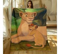 (6, 130x150cm(51x59in)) Lion King Simba Cartoon Printed Flannel Blanket.Sofa,Bedroom.Bed Home Office Nap Blanket Car,Camping,Travel Picnic Blankets Gift