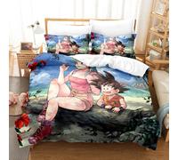 (6, 135*200 two-piece set) Anime bedding set Dragon Ball series 3D digital printing three-piece set