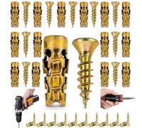 6×14mm Short Expansion Screw Set - 30/50/100PCS Hinge Repair Screw and Expansion Anchor Set for Cabinet Hinge Repair,Stone Expansion Anchor for Cabinet HingeRepair & Stripped Thread Restoration