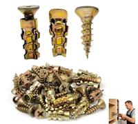 6×14mm Short Expansion Screw Set for Cabinet Hinge Repair & Stripped Thread Restoration - Self Drilling Drywall Anchors for Tile, Stone, Wood, Secure Cabinet Door Fastening (30pcs)