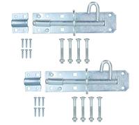 6” (150mm) Galvanised Brenton Slip Bolt Padbolt Slide Latch Lock Sheds Gates 2pk