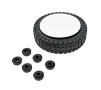 6", 150mm Solid Rubber Lawnmower Wheel C/W 8mm 10mm 12mm Centre Bushes