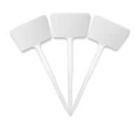 (6" 15cm Angle Head x 100, White) Elixir Gardens Flower Stick in T-Labels Plant Tags With Angled Head/Writing Area | Various sizes and colours available