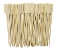 6" / 15CM Bamboo Kebab Skewers 110PCS Food Appetizer Toothpicks Flat Paddle Wood Picks for Apple, Cocktail Fountain, Marshmallow, Burger, Chocolate Bouquet, Barbeque, BBQ, Barbecue, Yakitori Chicken