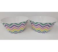 6" 15cm Melamine Bowls Camping Home Outdoor Dining (Set of 2 Bowls) (Zig Zag)