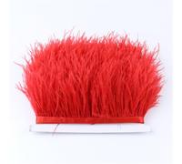 6-18 Cm Ostrich Feather Trims Ribbon 10 Yards Natural Ostrich Feathers Fringe Trimming Clothing Sewing Decoration 03 Red 10-15 CM