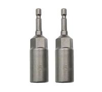 6-19mm Quick-Change 1/4 inch Hex Shank Metric Deep Socket Screwdriver Impact Nut Setter Extractor Remover Driver Drill Bit, 80mm Length, for Electric Manual Impact Screwdriver (2, 15mm)