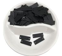 6 * 19mm Rectangular Bar Two Hole Flat Sequin Sewing,Wedding Craft,Women DIY Garment Accessory(Black)