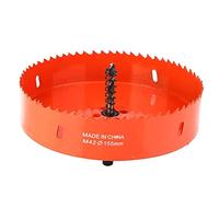 6.1in/6.3in Bi-Metal Hole Saw,Heavy Duty Steel M42 Hole Saw Cutter with Core Drill Bit, Newly Designed Chip Removal Groove, Wood, for Thin Steel Sheet, Aluminum Alloy(155mm)