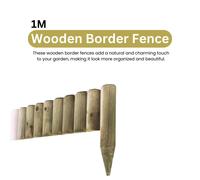 (6) 1M Wooden Fix Picket Log Border Fence, Garden Fence Panels Outdoor Lawn Edging