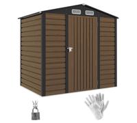 Outsunny 6.2 X 4.3Ft Garden Metal Shed With Vent For Garden, Patio, Oak