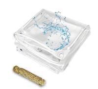 6.2' x 6.2' Transparent Waterproof Tarpaulin with Eyelets-0.35mm Clear PVC Tarp, with Grommets and Tying Rope - Duty Heavy Tear Resistant Cover for Patio Pergola Garden Canopy Rainproof Anti.