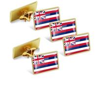 6/20/50/100Pack-US Hawaiian HI State Lapel Pins Waving Flag America Patriotic Pins Bulk Metal Souvenir Series Gifts Hawaiian Lapel Pins Badge Button, 2.2cm, Iron, no gemstone