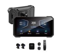 6.25" 4K Dual Camera Motorcycle GPS Navigation with Wireless CarPlay Screen & Android Auto - Waterproof IPX6 for Motorbike Riders with TPMS & BT5.0