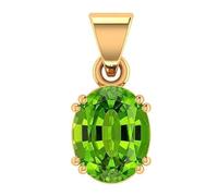 6.25 Carat Natural Peridot Stone Oval Shape Pendant Birthstone Silver Plated Locket For Woman And Men