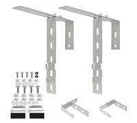 6-25 cm, 2 pieces, adjustable solar panel mount hooks for balcony, stainless steel railing holder for solar module, balcony and flat roof, universal PV module bracket hook, for mounting solar panel
