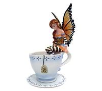 6.25 Inch Warm Toes Fairy in Tea Cup Mystical Statue Figurine