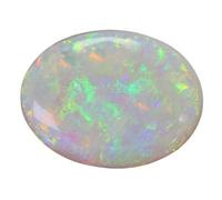 6.25 Ratti / 5.70 Carat Premium Multi White Opal Stone Natural Oval Shape Australian Opal Loose Gemstone with Lab Certification for Men Women S-B0C19M4K2P Silver Tone Created