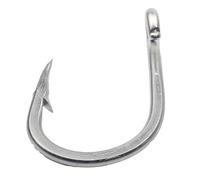 6-26 Pcs Stainless Steel Fishing Hooks Rust-Proof Saltwater for Sturgeon Large Fish Deep Sea Thickened Barbed Ocean(12/0 6 hooks)