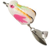 6.2cm Realistic Frog Lure with Dual Bionics Sequin Effect and 45 Degree Entry Angle for Reliable For Bass and Blackfish Results (White Powder)