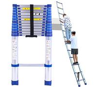 6.2m Telescopic Extension Ladder Aluminum Folding Ladder for Rooftop Home RV Attic Outdoor Use Portable Max Load 150kg Lightweight 20.3ft Design
