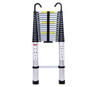 6.2m Telescopic Folding Extension Ladder Multi Purpose Steps 20.34ft with Detachable Hooks Max Load 150kg for Multipurpose Super High and Safety Aluminum Extendable Ladder EN131 Approved