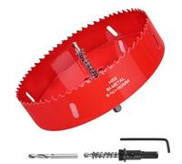 6-3/8 Inch / 162mm Hole Saw for Wood, Plastic Board, Ceiling,Drywall, and Metal Sheet - HSS Bi-Metal Hole Cutter with Pilot Drill Bit