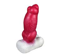 6.3" Beginner Dog Knot Small Dildo,Realistic Silicone Animal Dildo with Strong Suction Cup,Fantasy Monster Colorful Creature Thin Dildos,Wolf Penis Anal Plug Sex Toy (Red)