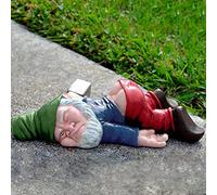 6.3'' Funny Drunk Garden Gnomes Outdoor Decorations Naughty Yard Dwarf Statues Inappropriate Knomes Sculpture Figurines for Indoor Outside Patio Lawn Porch Landscape Gift (Drunk Gnome Green)